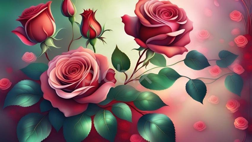 cute valentines day backgrounds with rose flower